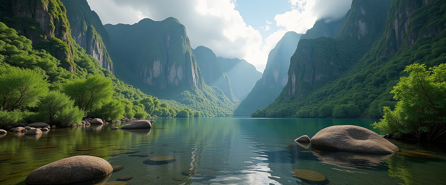 The Canaima National Park Venezuela + High Rocks, Stones and plants with the most accurate detail + photorealistic + hyper realistic + hyper detailed + hdr + fxaa + 8K vibrance
