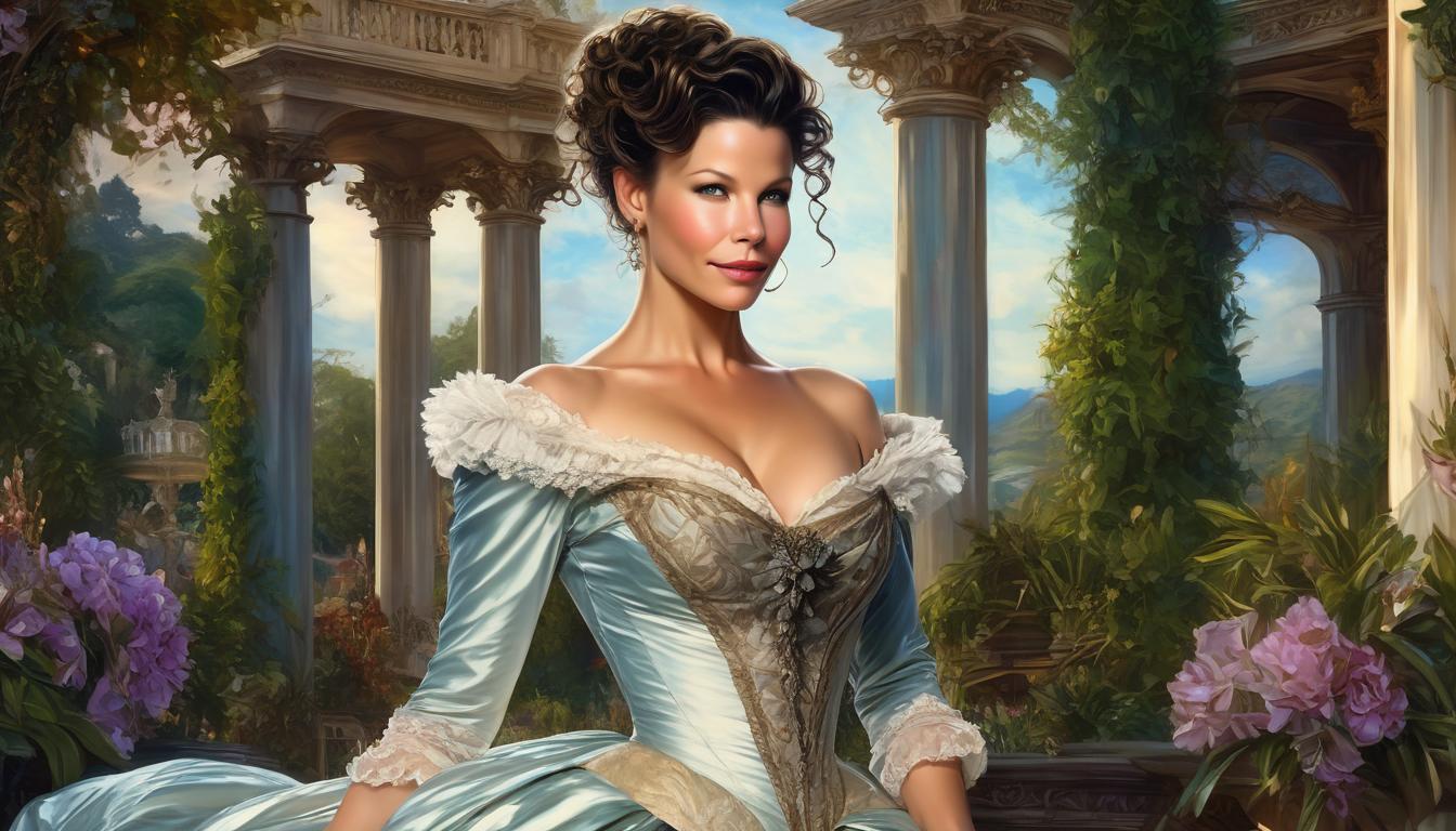 FantasyWomanSDLoRa, Evangeline Lilly, The beauty victorian bitch as seductress, smiling, large eyes and lips, full body, breathtaking very pretty victorian updo hairstyle, a blend of Artgerm and Rubens painting, nostalgic fashion essence, sexy fantastic breathtaking dress, Large breasts, a victorian villa as background, twilight, 16k, wow effect, cinematic aura
