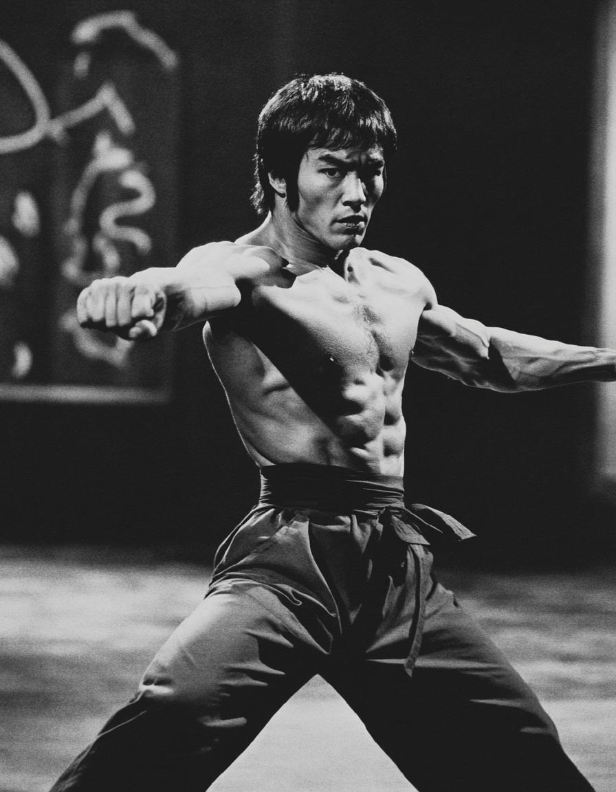 A Tribute of Bruce Lee in action fighting scene