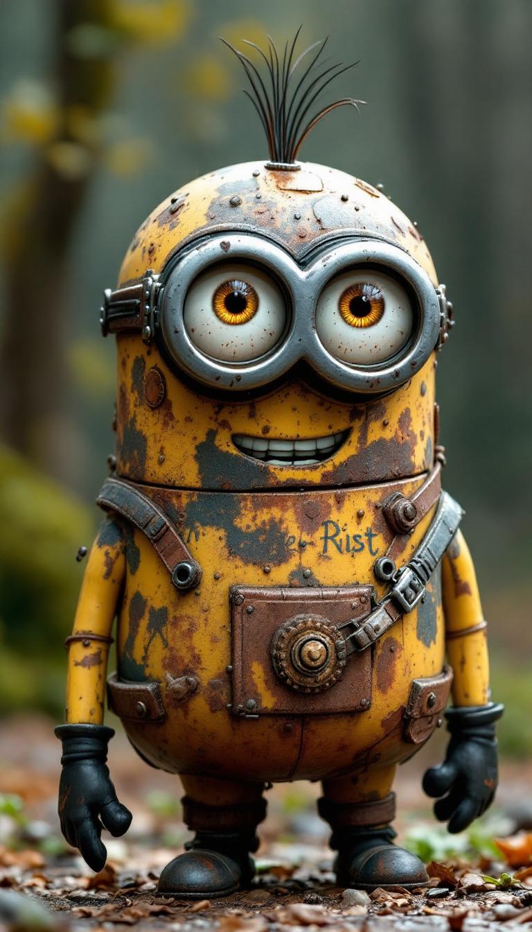 a minion made out of Jed-Rst, Rusty, masterpiece, full of details