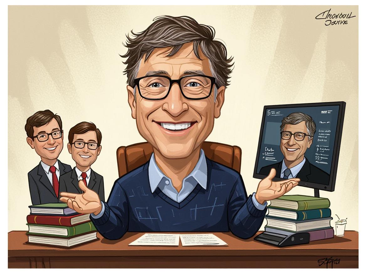 a caricature of bill gates