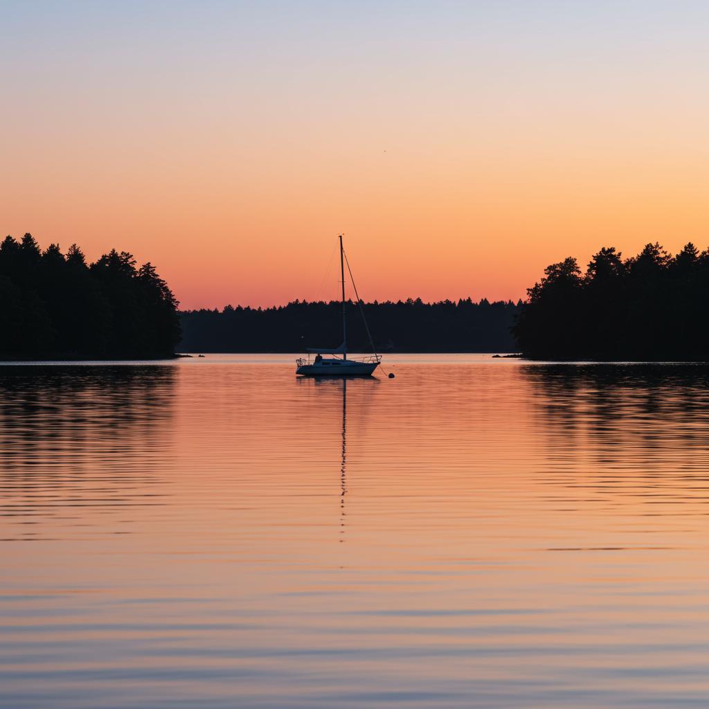 Create a scene that evokes a feeling of serenity