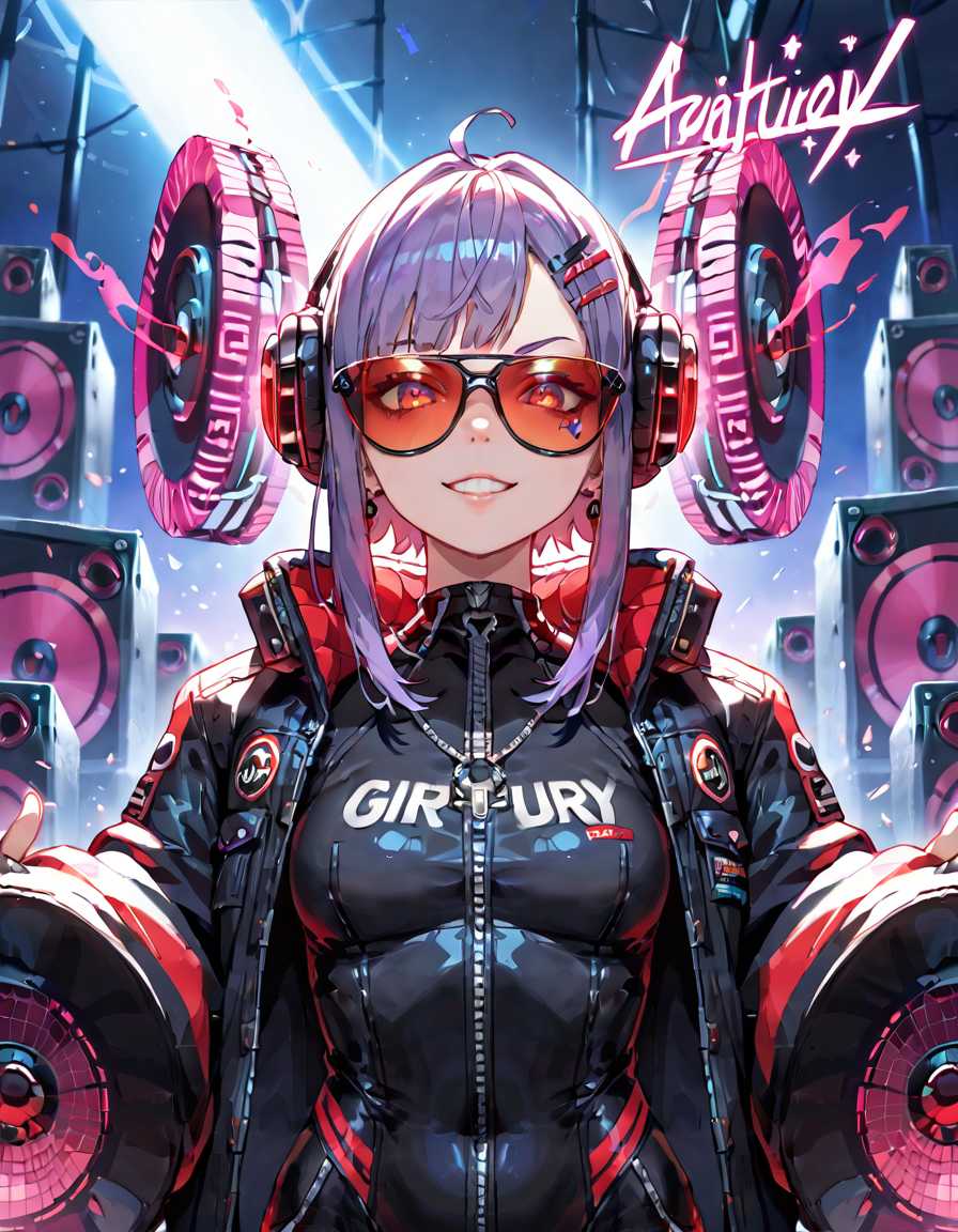 artistic, creative, abstract, colorful, A vibrant nightclub flyer featuring a stylish individual in edgy nightclub attire with futuristic sunglasses and a confident pose as the central subject. The design features glowing red, blue, and purple smoke effects in the background, along with grunge textures for depth. Two oversized speakers with intricate lighting effects frame the central figure, emitting a soft green glow. Event highlights like "FREE PARKING," "FREE DRINK," and "HIPHOP MUSIC" are displayed in a clean white sans-serif font. The date "SAT 28 NOV" is prominently featured near the center in bold red and white, surrounded by glowing light streaks for emphasis. Venue information, "123 Main Street, New York," is displayed at the bottom in a minimal font. A QR code in the top-right corner is subtly incorporated within a glow effect. The flyer radiates a dynamic, futuristic party vibe with sleek typography and vibrant lighting --v 7 --ar 3:2 --q 2 --style 4b --quality 5 --tile