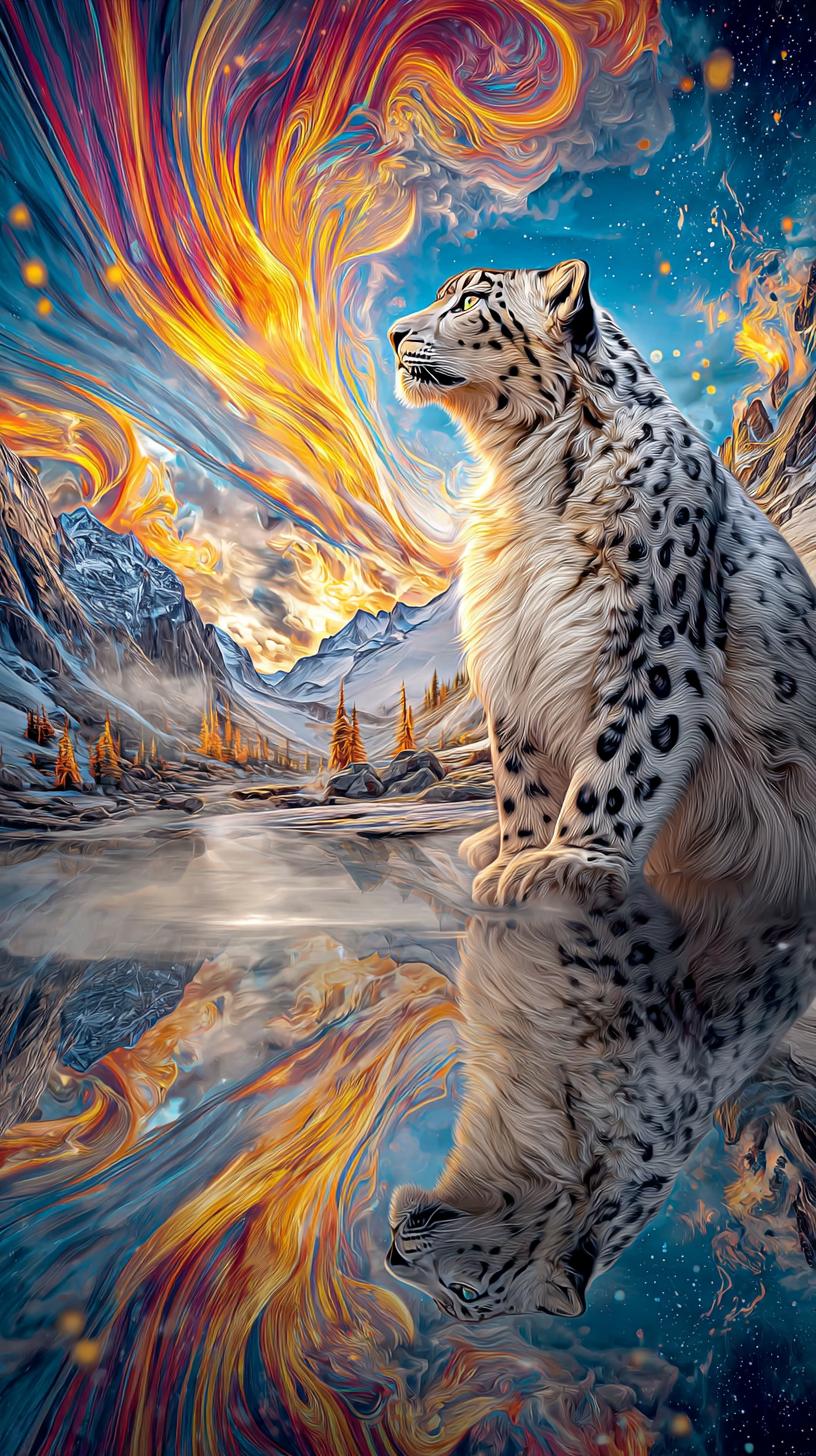 crisp fur texture, luminous aurora bands, icy mist clarity, high micro‑detail, vibrant cold palette”