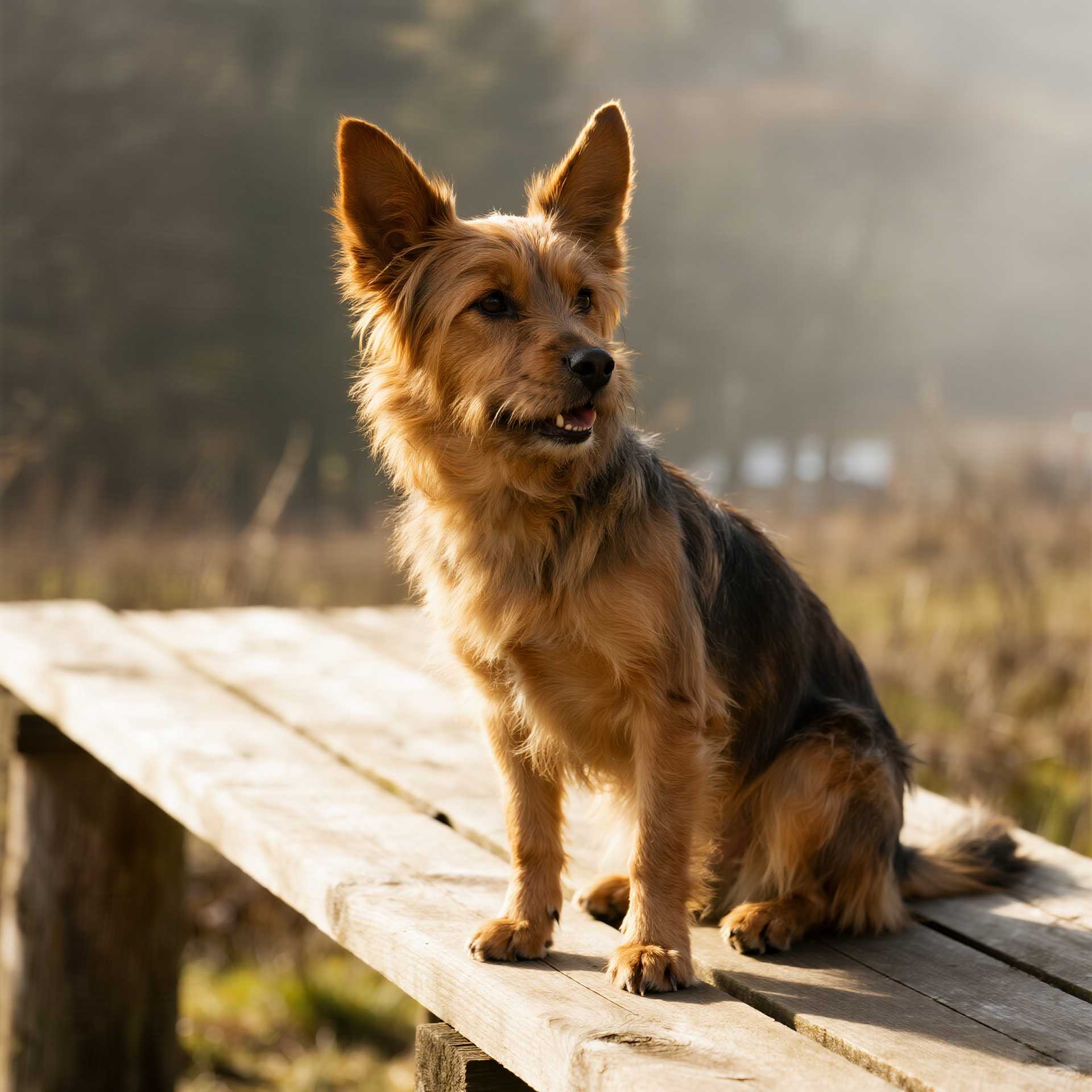 masterpiece, best quality, highres, sharp image, more detail <lora:more_details:0.5> <lora:SDXLrender_v2.0:1>, a dog on a log