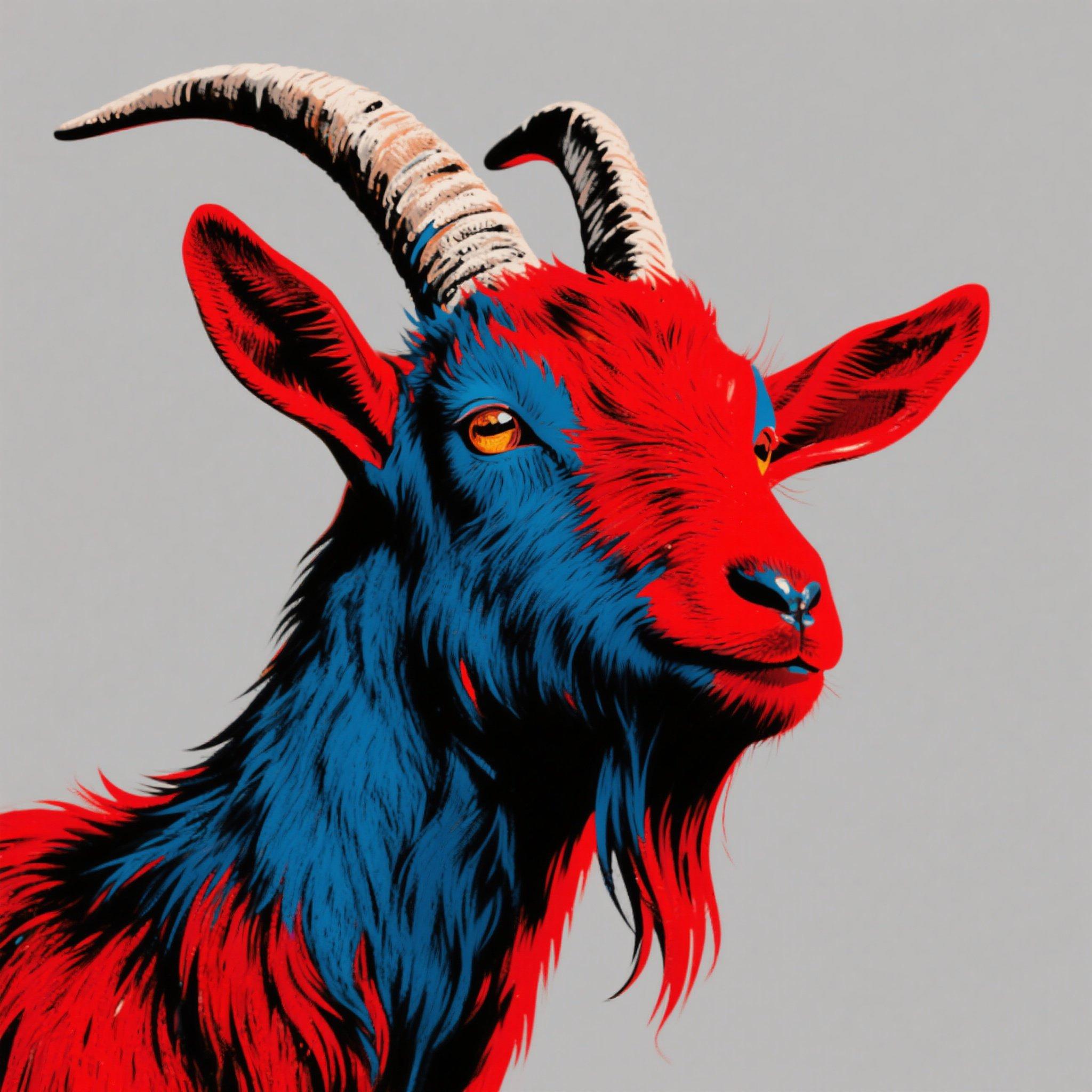 make the goat red and blue