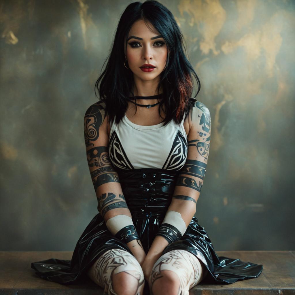 Tribal-style tattoos 