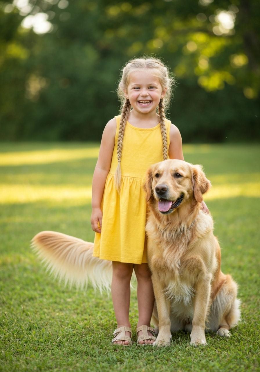 girl with a dog with the biggest smile