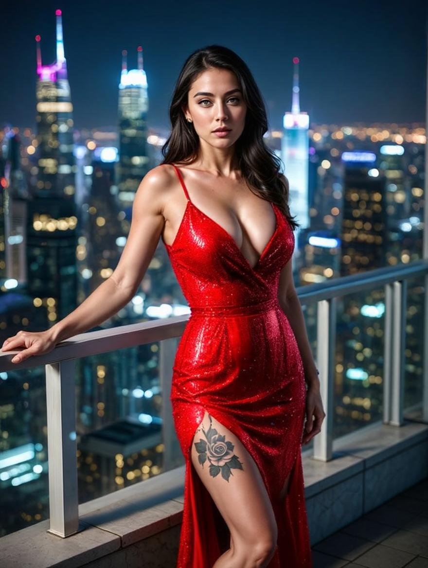 show me her in a red dress (edited)