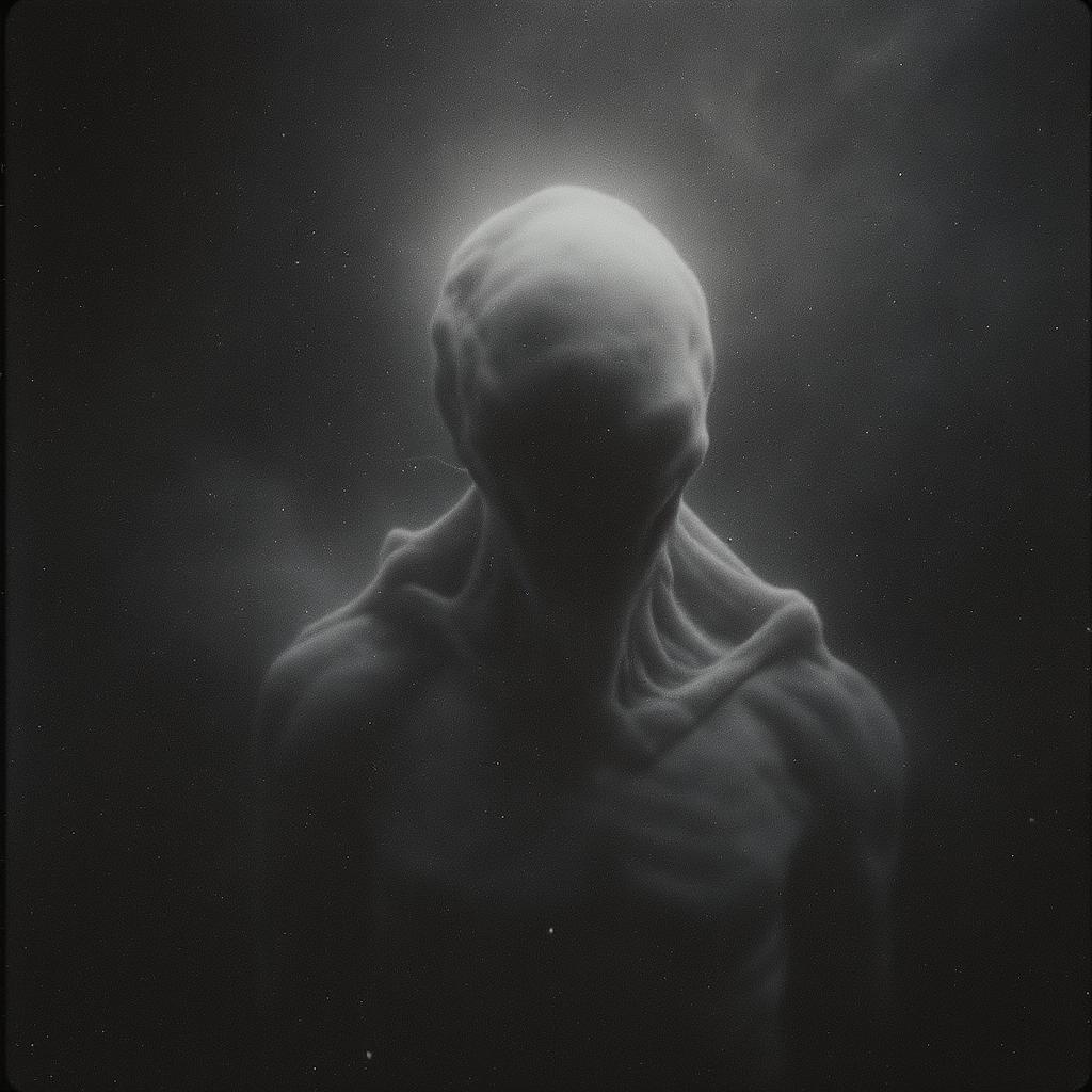 Shot composition: Close-up framing on the anomalous entity centered in the frame, with a 35mm lens capturing its indistinct boundaries against a subtly warping backdrop to emphasize perceptual instability.

Scene setting: An undefined void of existence where spatial physics subtly distorts and light sources flicker erratically, as if reality recoils from the entity's presence, creating an atmosphere of emergent unreality during an indeterminate temporal haze.

Subject and wardrobe: A singular, uncategorizable form manifesting as a generative abstraction—an irregular coalescence of impossible textures and densities that defies anatomical or material logic, evoking wordless primal dread through its sheer conceptual incongruity, unadorned by any surface, pattern, or contour familiar to perception.

Motion and animation: Omit if not relevant to still imagery

Camera movement: none

Visual style: Pure aesthetic void with emergent physics and textures arising from raw abstraction, desaturated color grade devoid of tonal harmony, and a fine grain simulating perceptual breakdown without stylistic emulation.