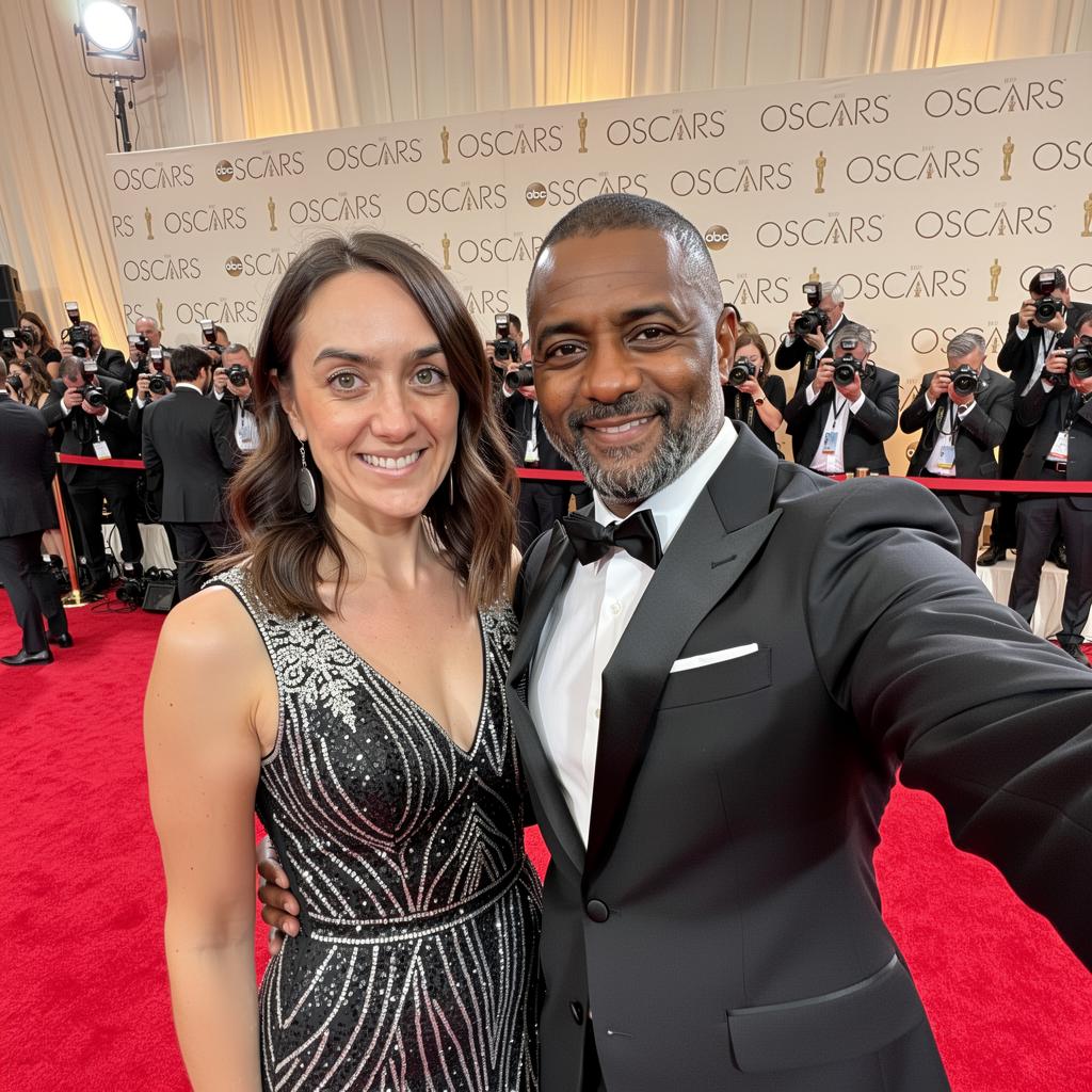 a candid selfie at the oscars