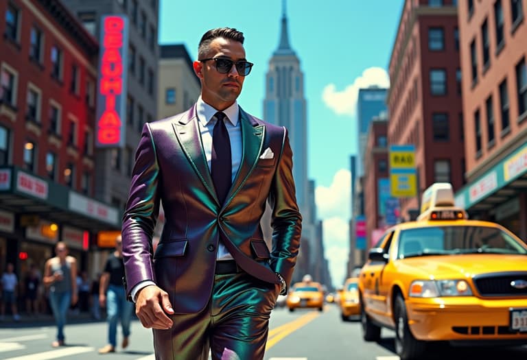 Chic in the City: A Man's Fashion Statement Amidst the Bustle of New York