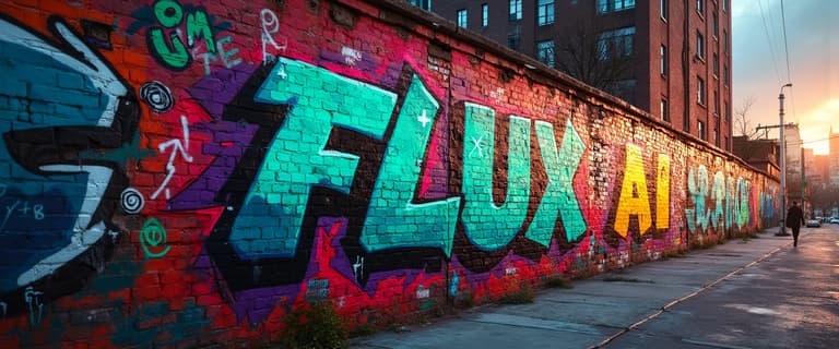 Vibrant Graffiti Wall on Urban Sidewalk at Sunset