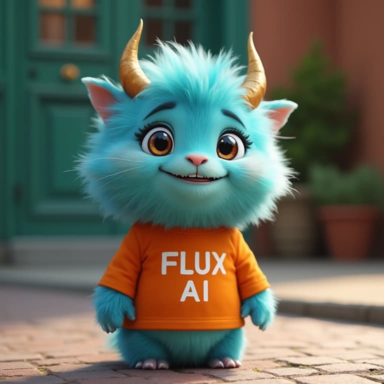 FLUX AI's Friendly Blue Creature