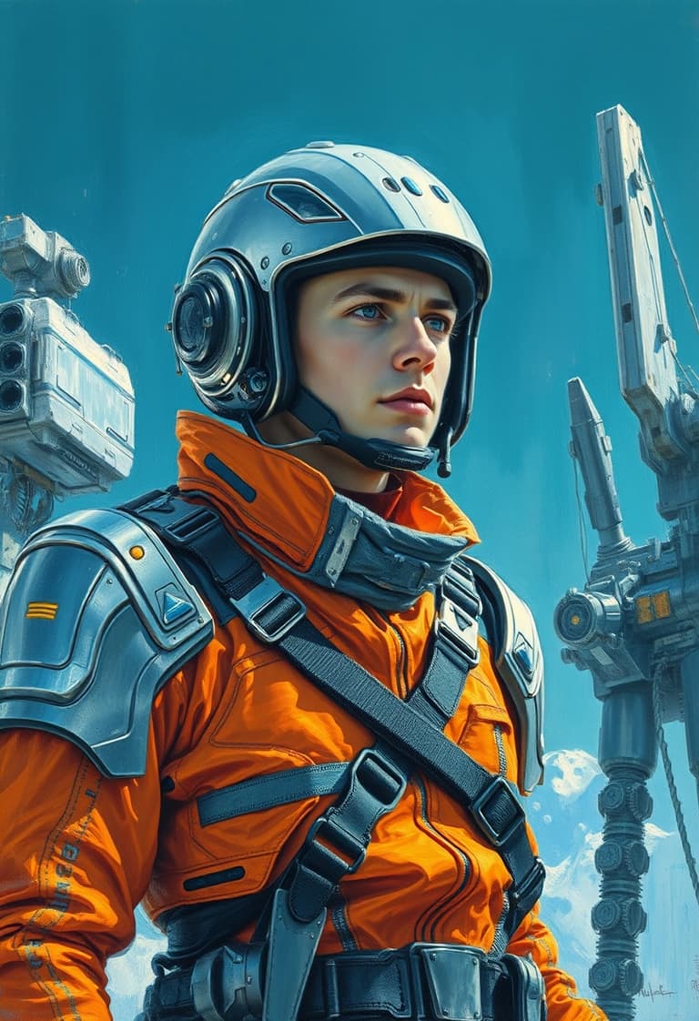 Armored Astronaut in a Futuristic Landscape