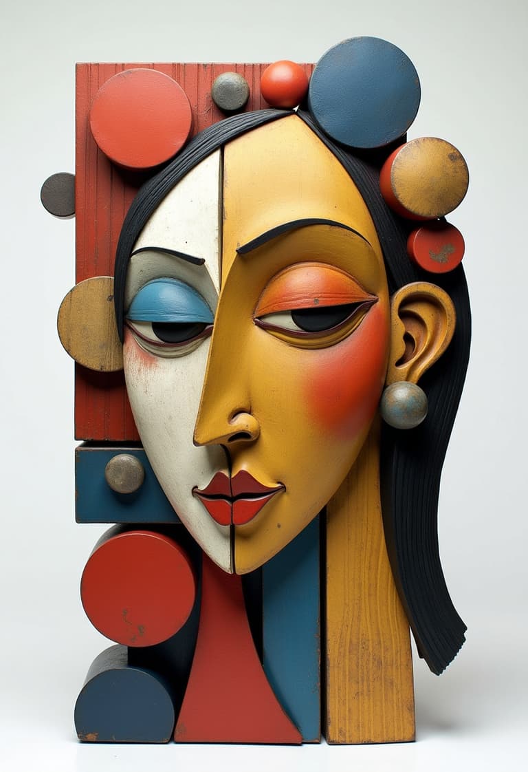 Abstract Cubist Portrait Sculpture