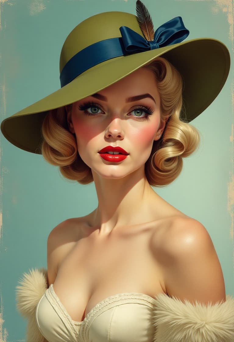 Vibrant Retro Glamour A Pinup Inspired Portrait