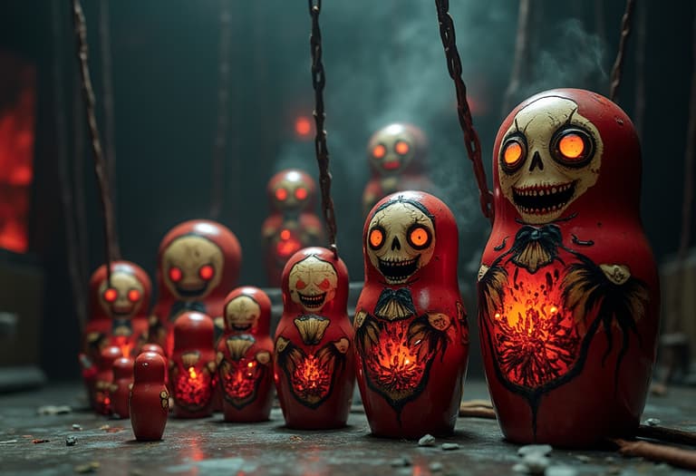 Evocative Matryoshka Dolls with a Haunting Glow