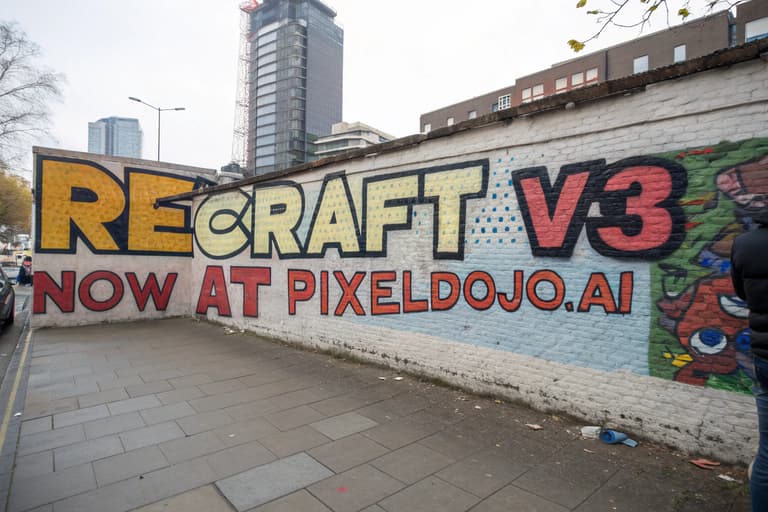 RECRAFT V3: Pixeldojo.ai Advertisement Mural