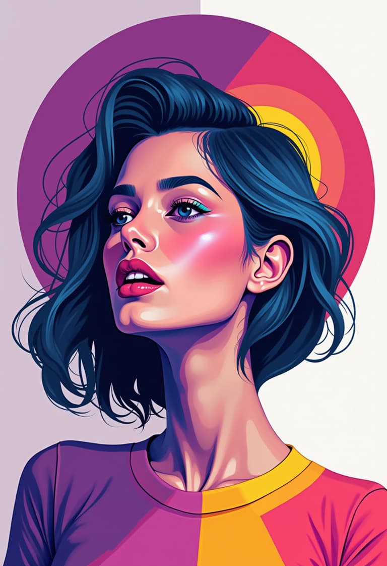 Vibrant Portrait with Halo Effect