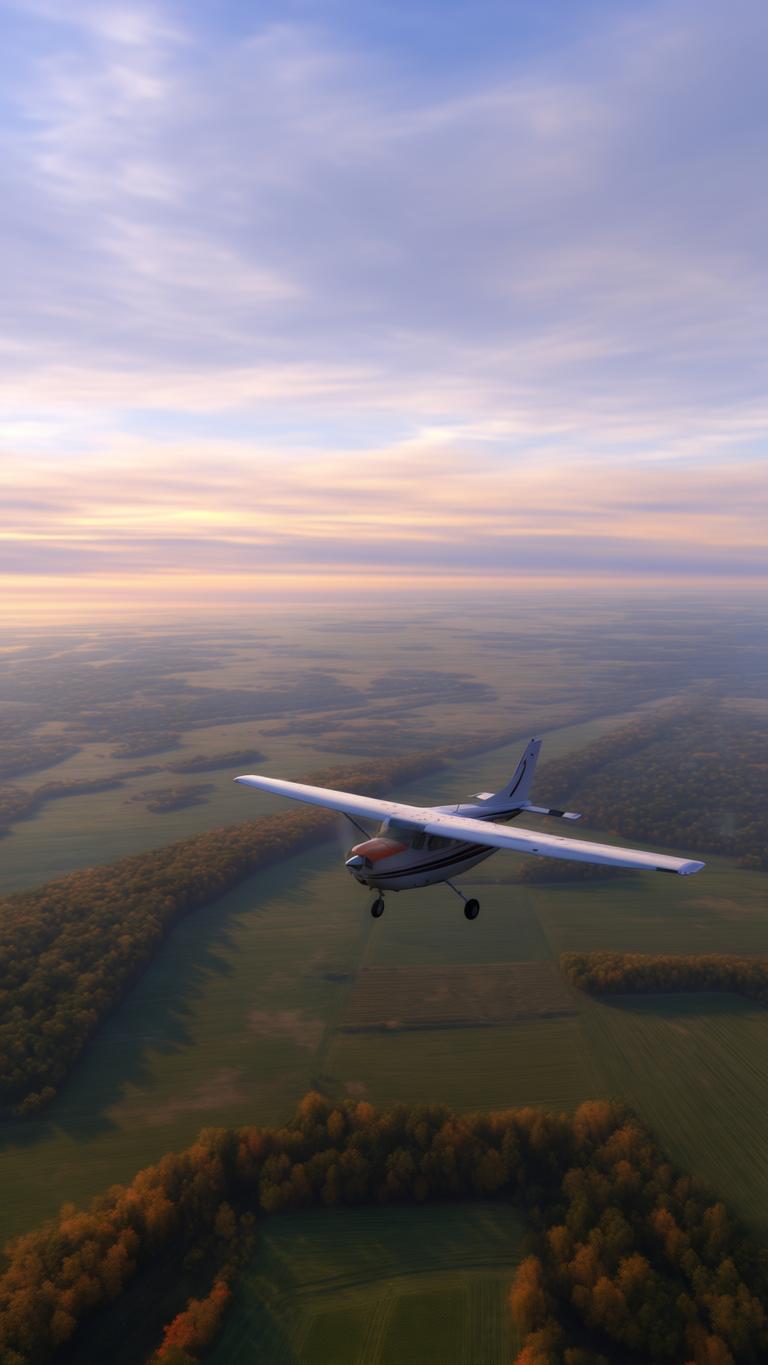 Golden Hour Flight Over Autumn Fields