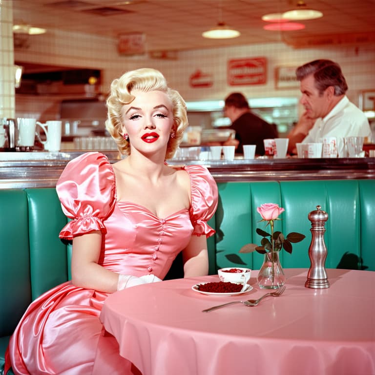 **Retro Diner Glamour in Pink**