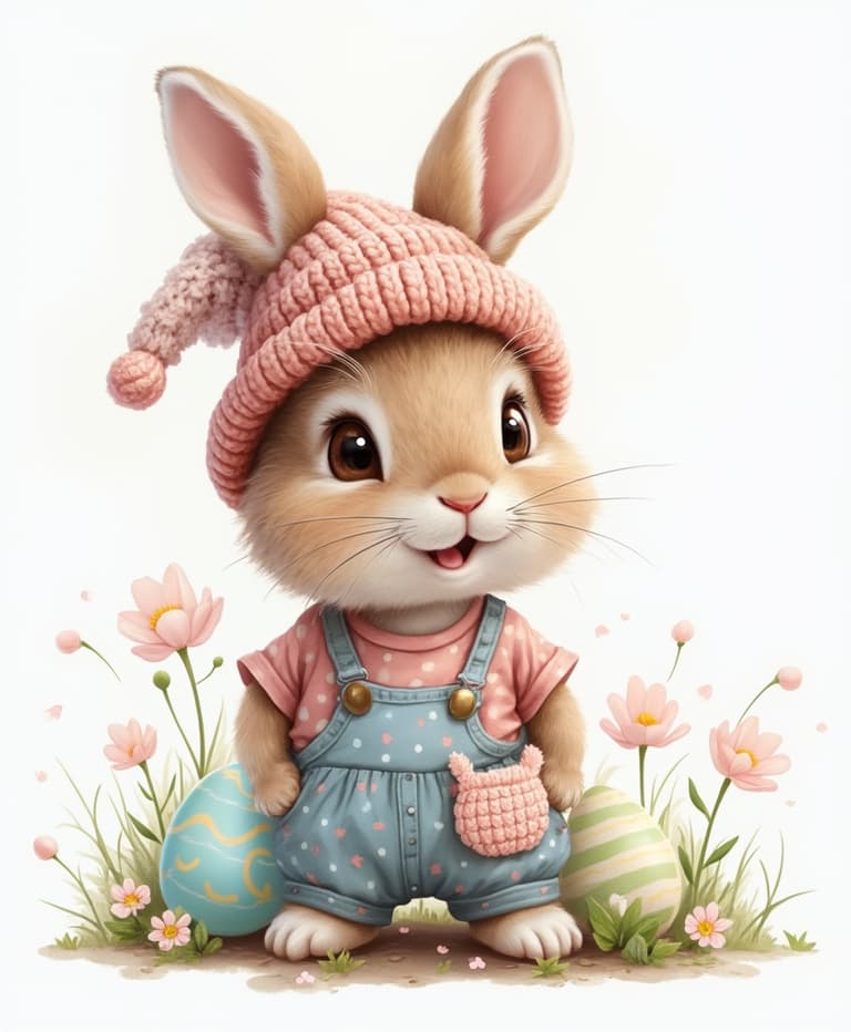 Springtime Bunny in Easter Garden