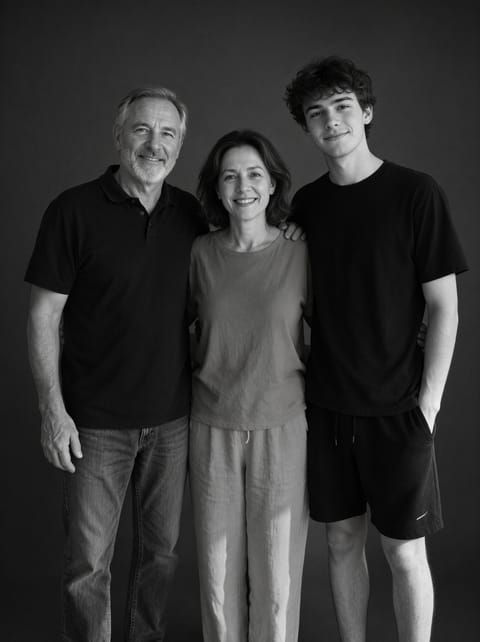 Black and White Family Portrait example result