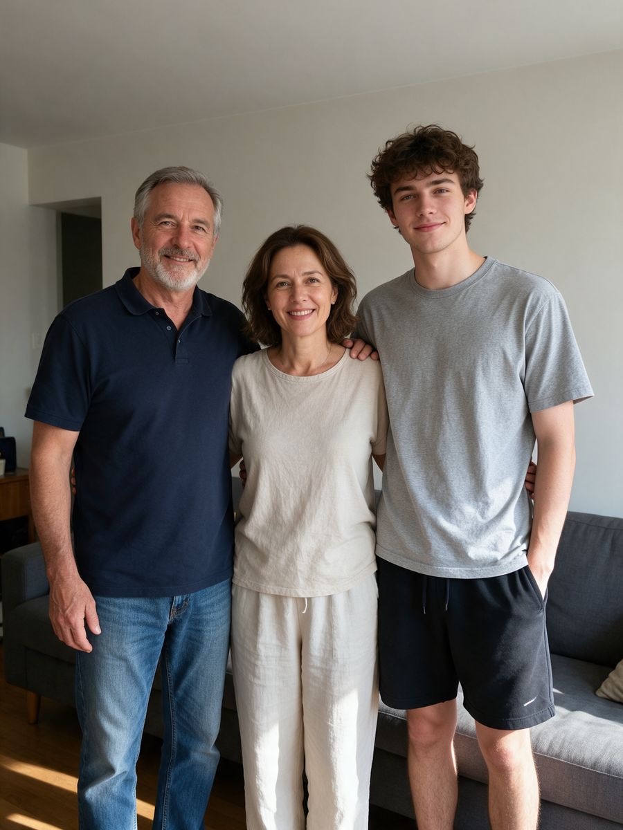 Photo before Black and White Family Portrait