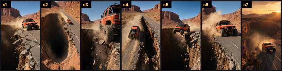 Step 2: Same truck, six more stills