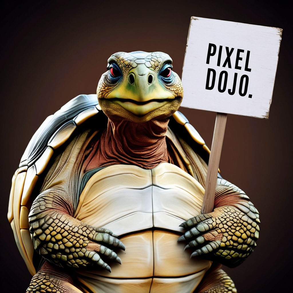 Pixel Dojo Tortoise: A Whimsical Digital Creation