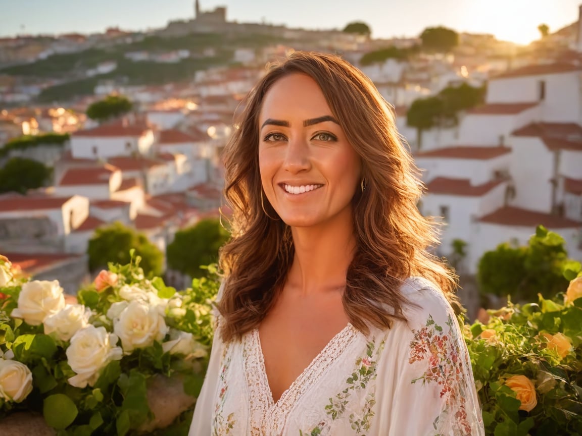 Sun-kissed smiles: A portrait of contentment amidst a picturesque backdrop.