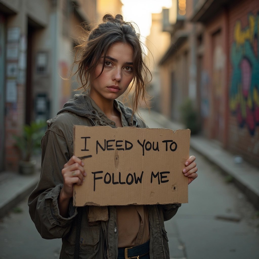 I Need You to Follow Me" - A Thought-Provoking Street Photography Piece.