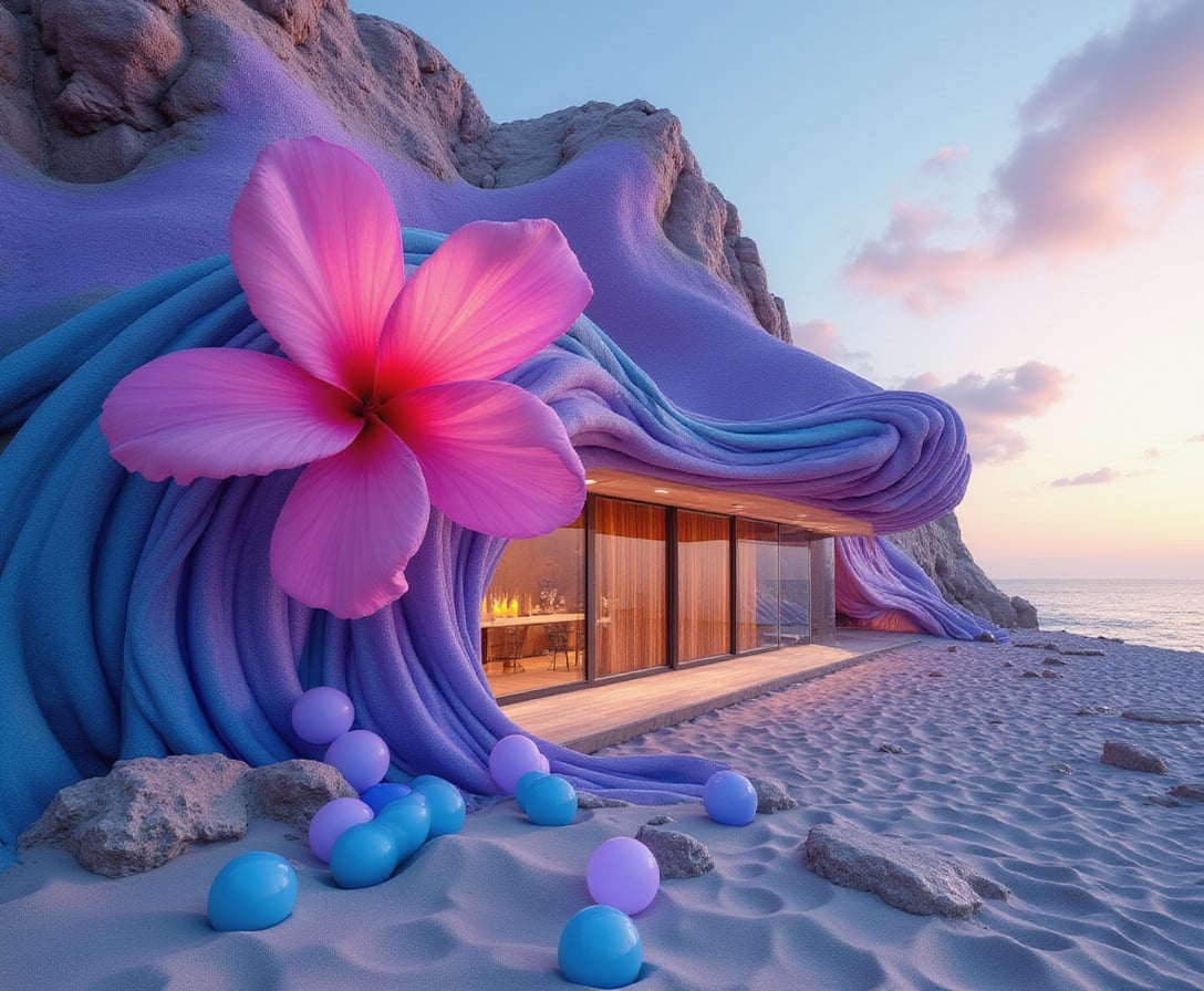 Beachside Retreat A Surreal Fusion of Architecture and Nature