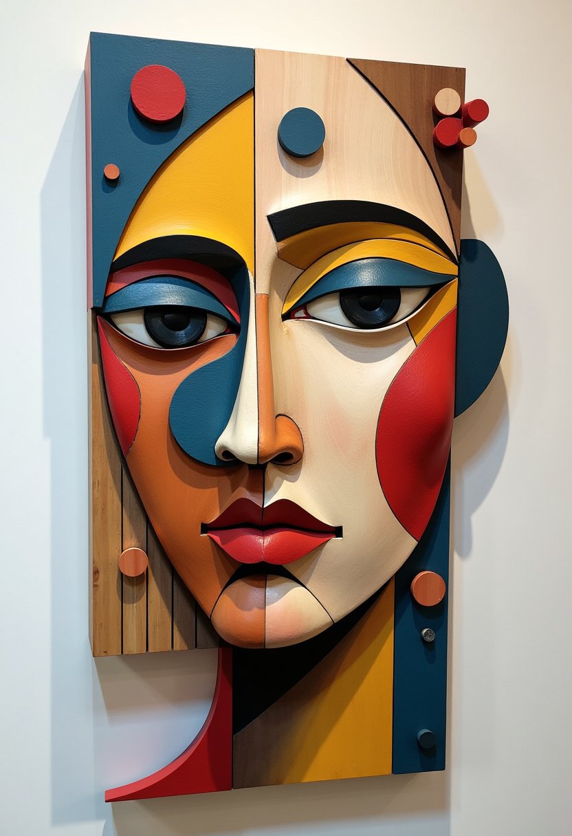 Abstract Cubist Portrait Sculpture