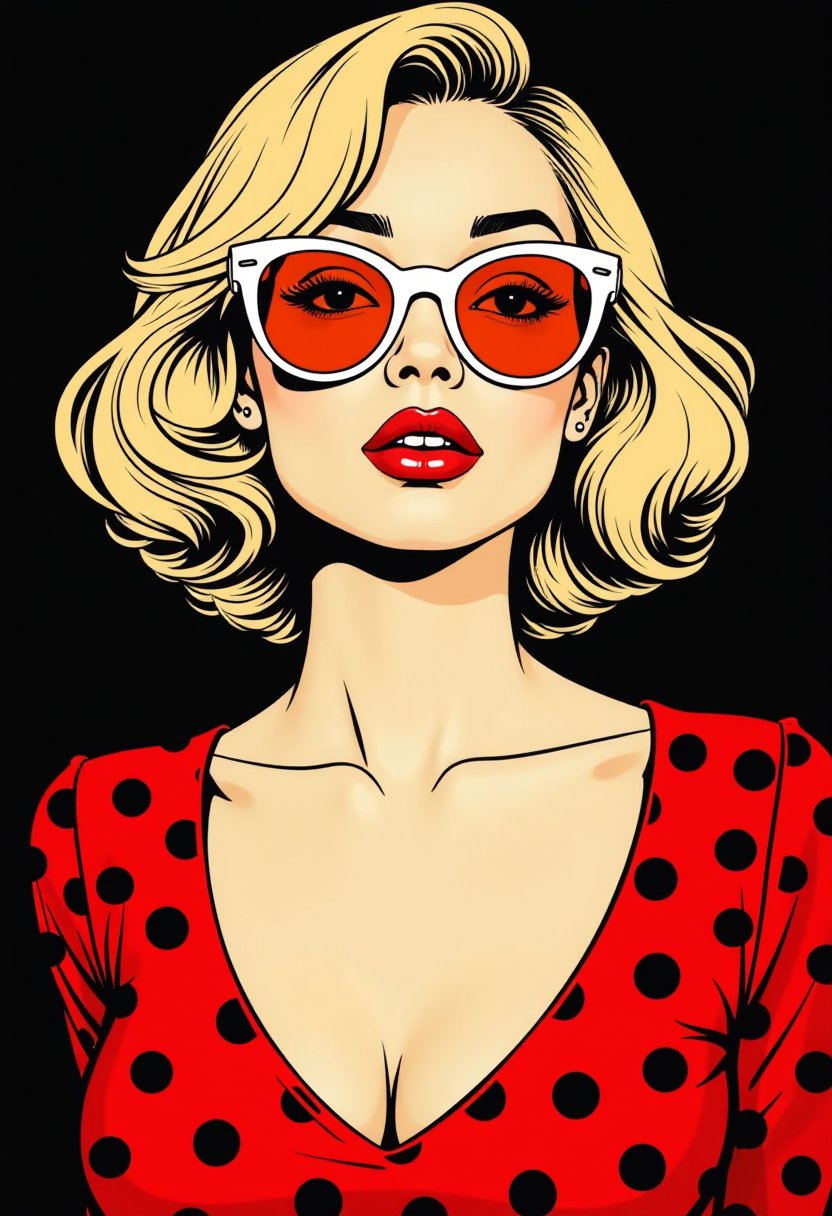 Chic and Sophisticated Pop Art Portrait of a Woman