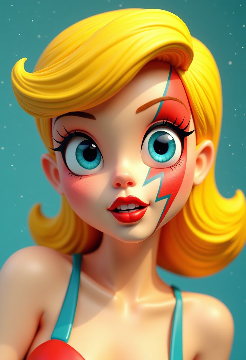 Vibrant Pop ArtInspired Digital Illustration of a Fashionable Female Character