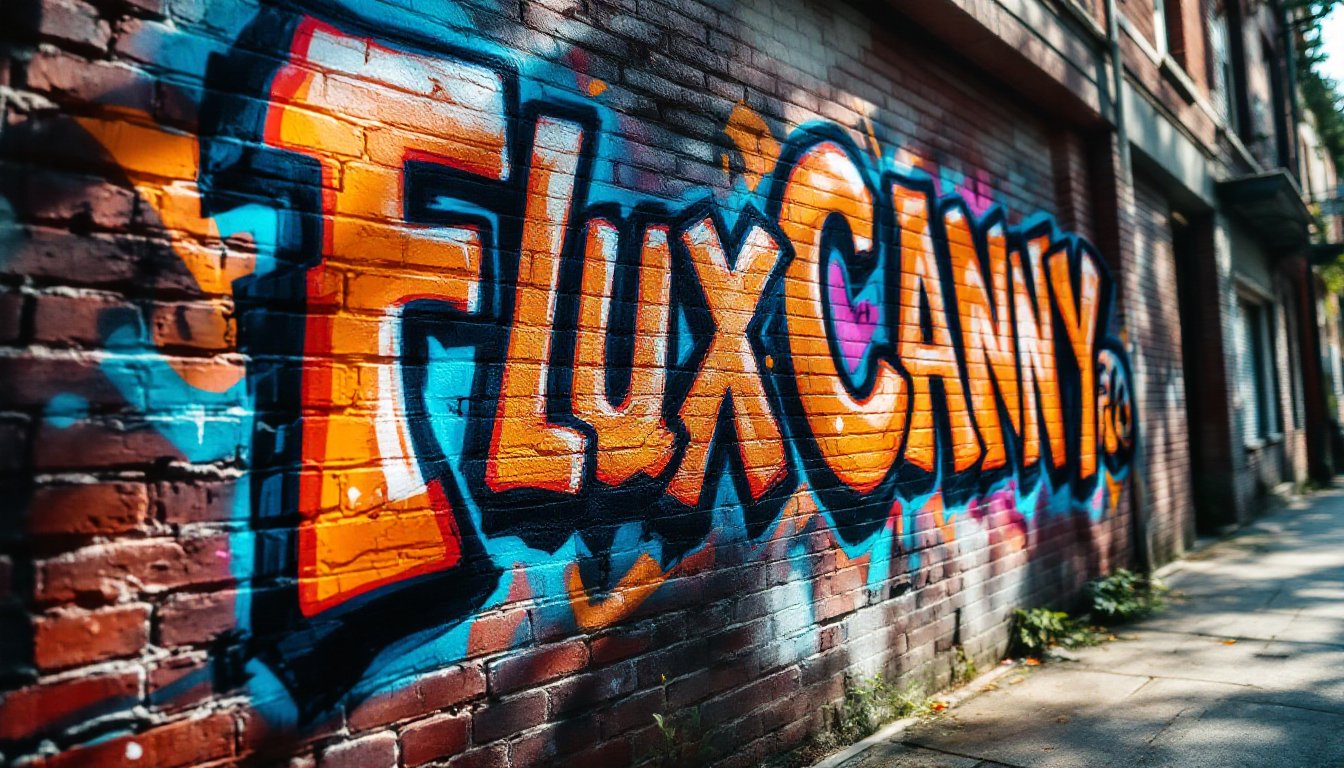 Vibrant Graffiti on Brick Wall Flux Cannon