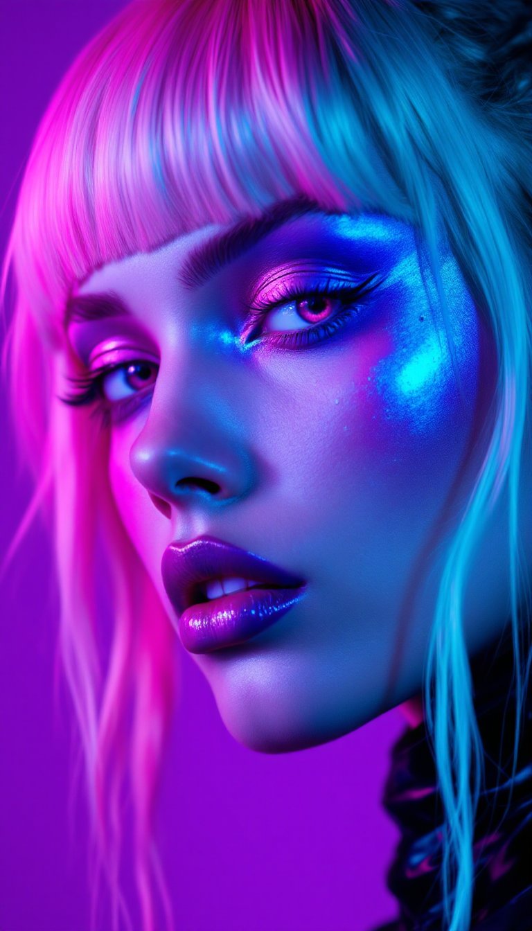 Neon Dream: Futuristic Portrait