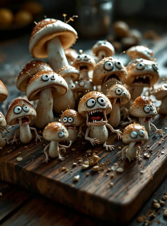 mushrooms screaming