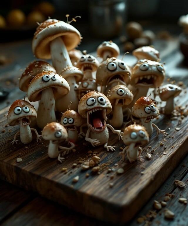 mushrooms screaming