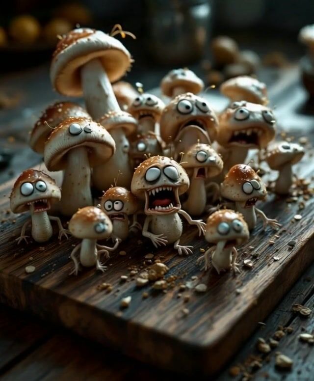 mushrooms screaming