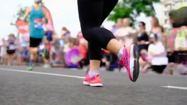 a woman jogging a marathon