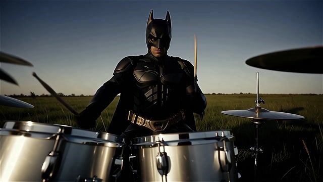 plays the drums jazzfusion style.