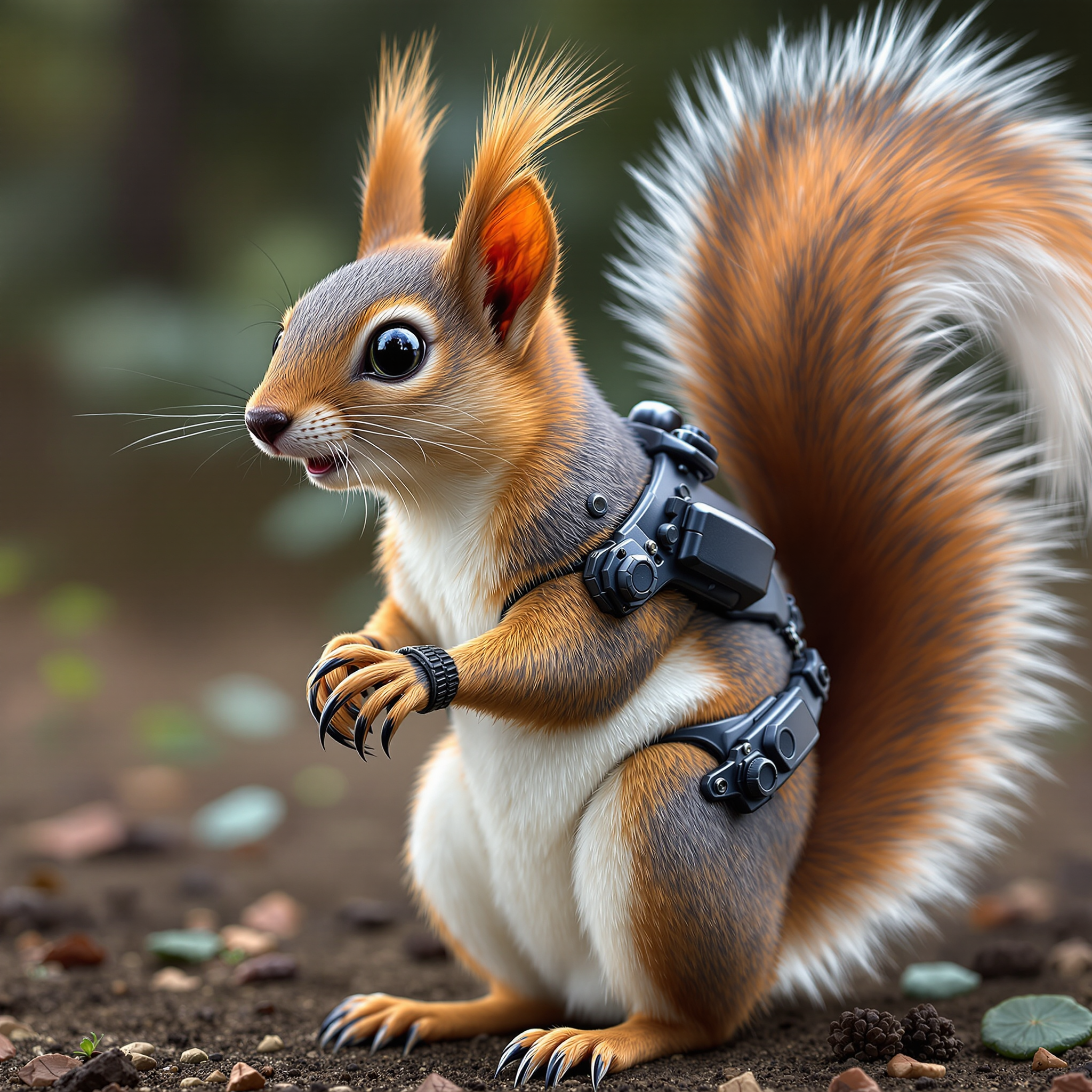 AI-generated image: Tech-Savvy Squirrel in the Forest