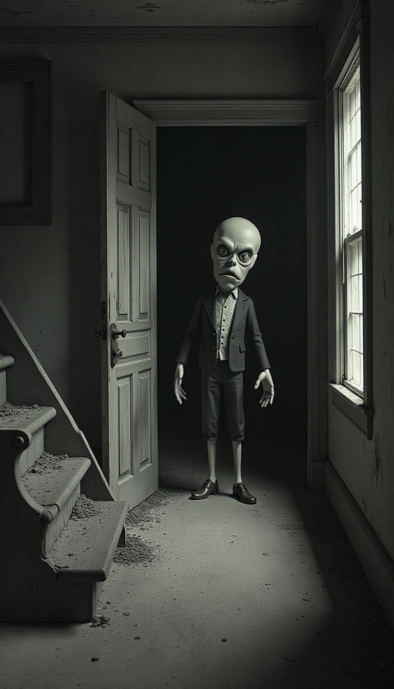 Claymation. 1930s cartoon still of TERRIFYING PARANORMAL ACTIVITY IN THE MOST INCREDIBLE ABANDONED HOUSE WE'VE EVER SEEN