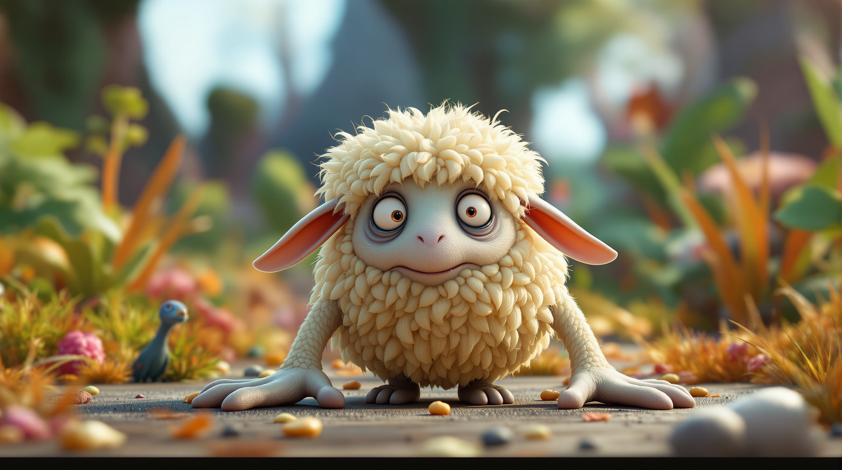 AI-generated image: Curious Creature in a Colorful Garden