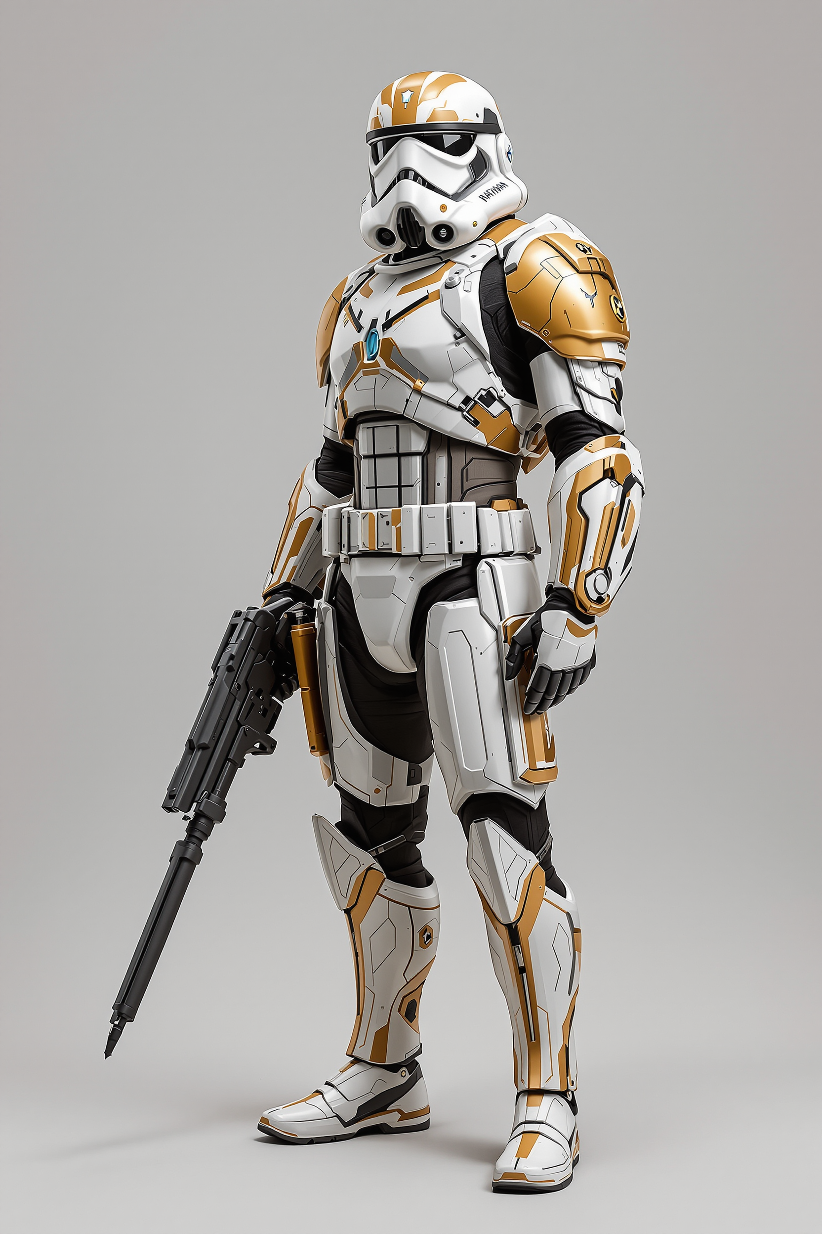 AI-generated image: Futuristic Stormtrooper: Gold Edition
