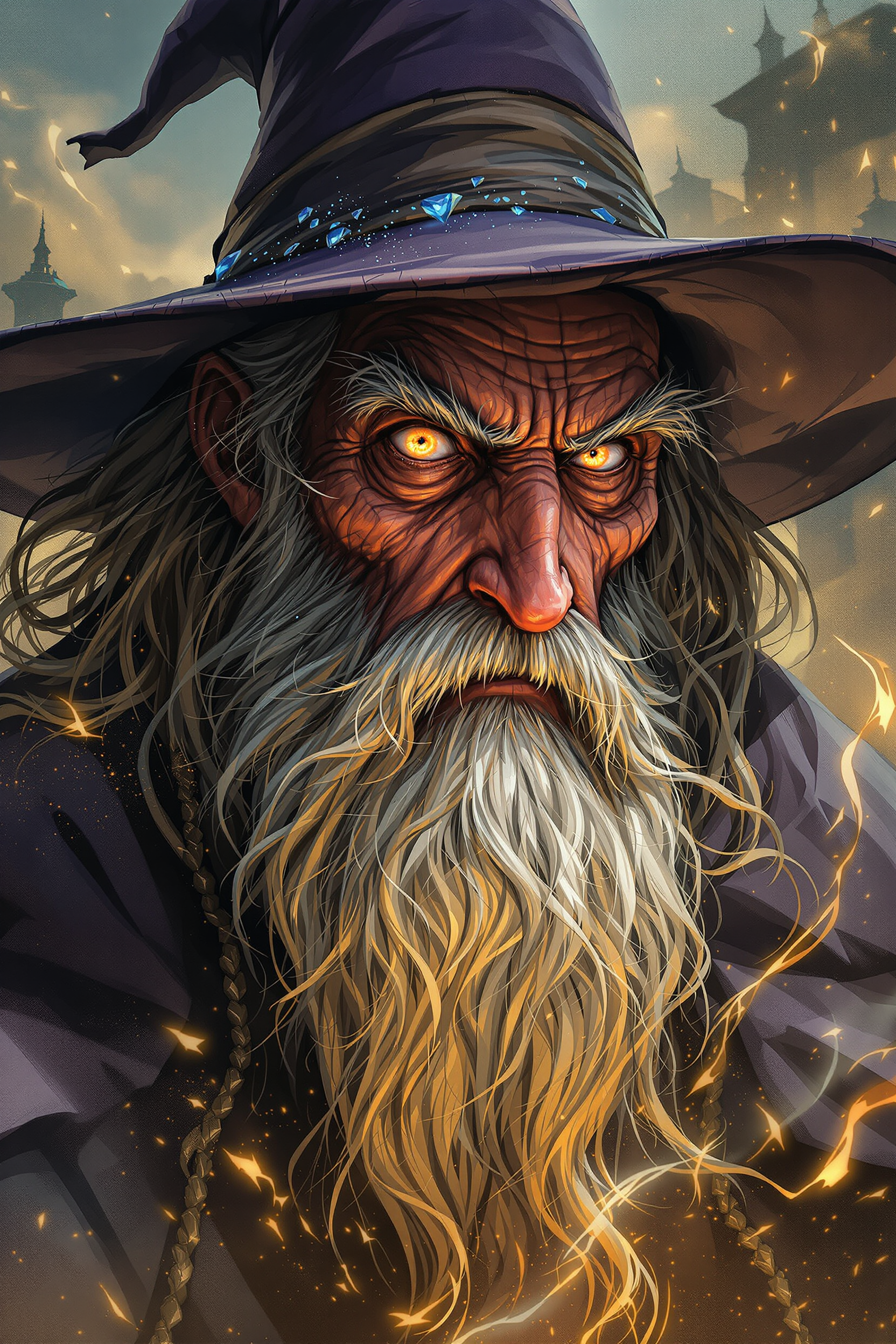 AI-generated image: The Fiery-Eyed Wizard