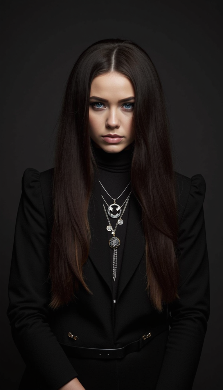 young woman, black magic